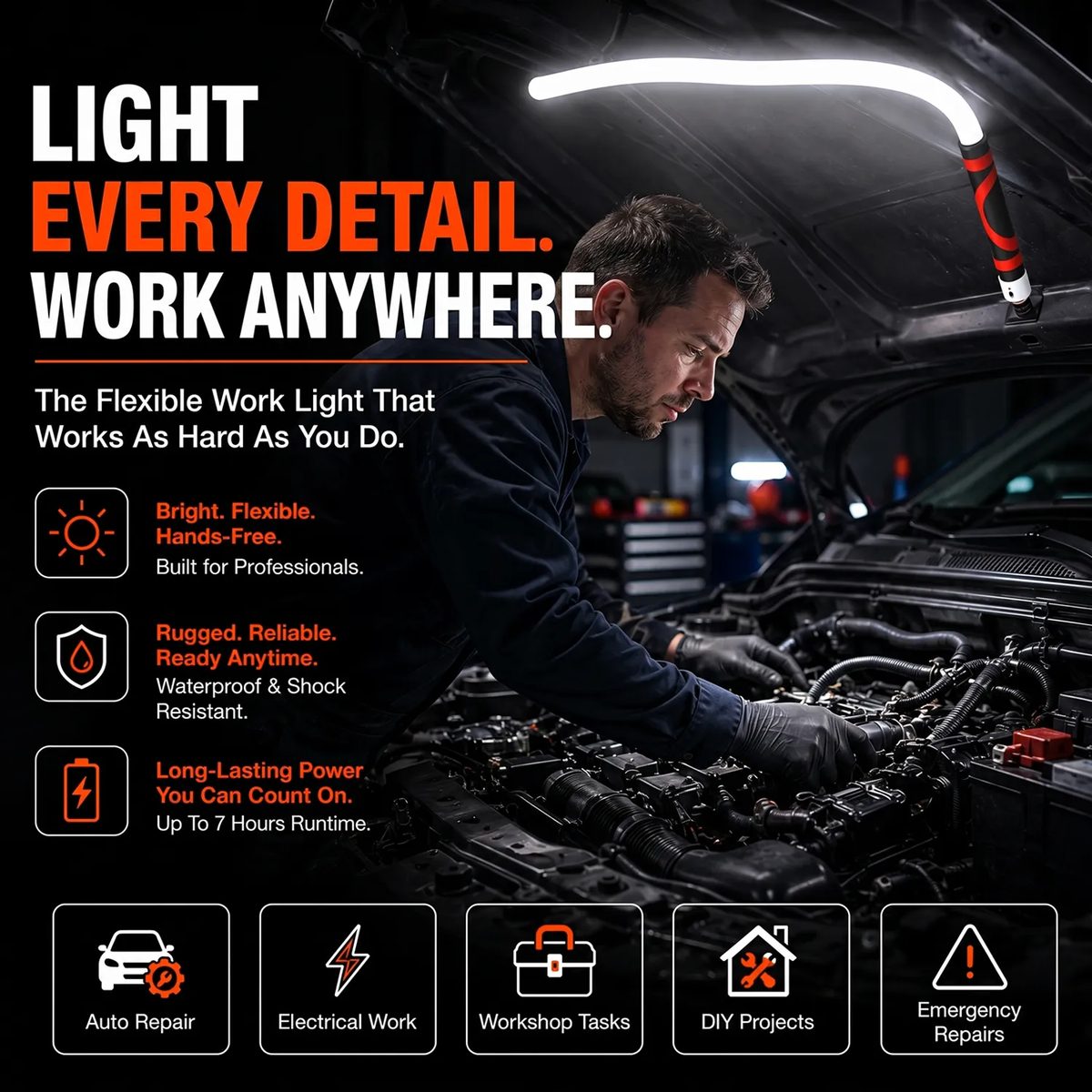 LED Car Repair Light Flashlight