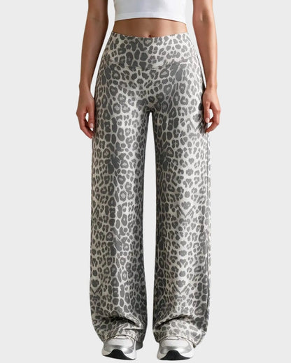 High-Waist Solid & Leopard Flare Pants