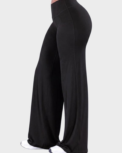 High-Waist Solid & Leopard Flare Pants