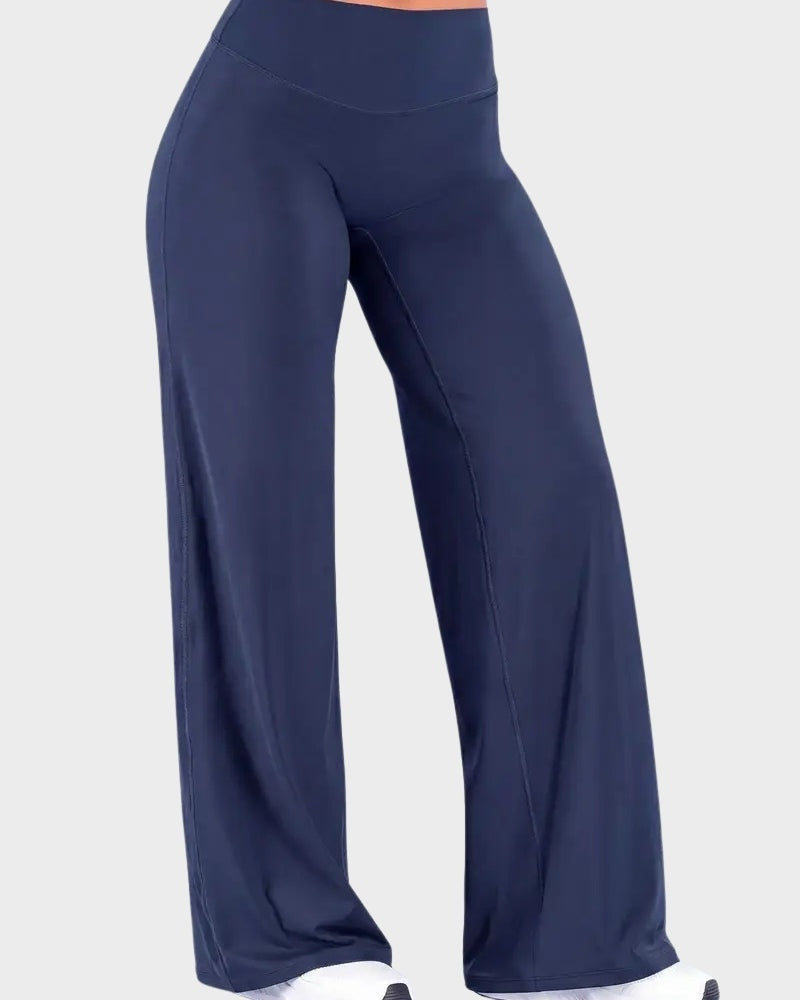 High-Waist Solid & Leopard Flare Pants