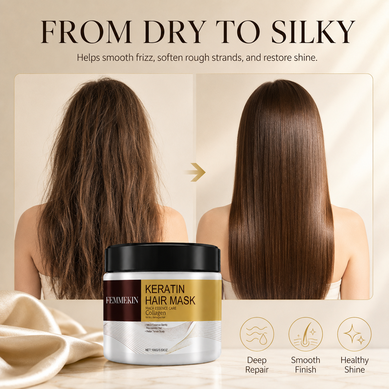 Femmekin Frizz Repair Hair Mask - For Dry & Damaged Hair