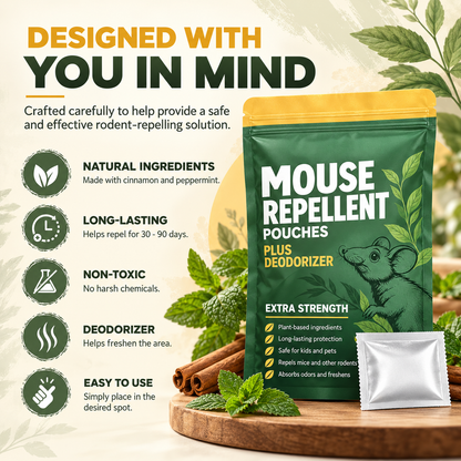 Mouse Repellent Pouches - Mouse Deterrents with Peppermint Oil