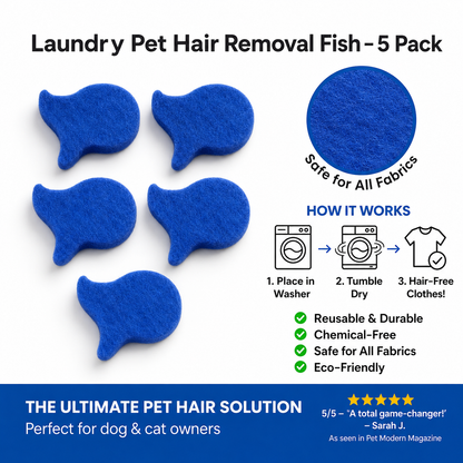Laundry Pet Hair Removal Fish - 5 Pack