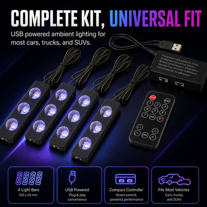 RGB Car Footwell Star Light - Create a Starry Atmosphere Inside Your Car ✨🚗